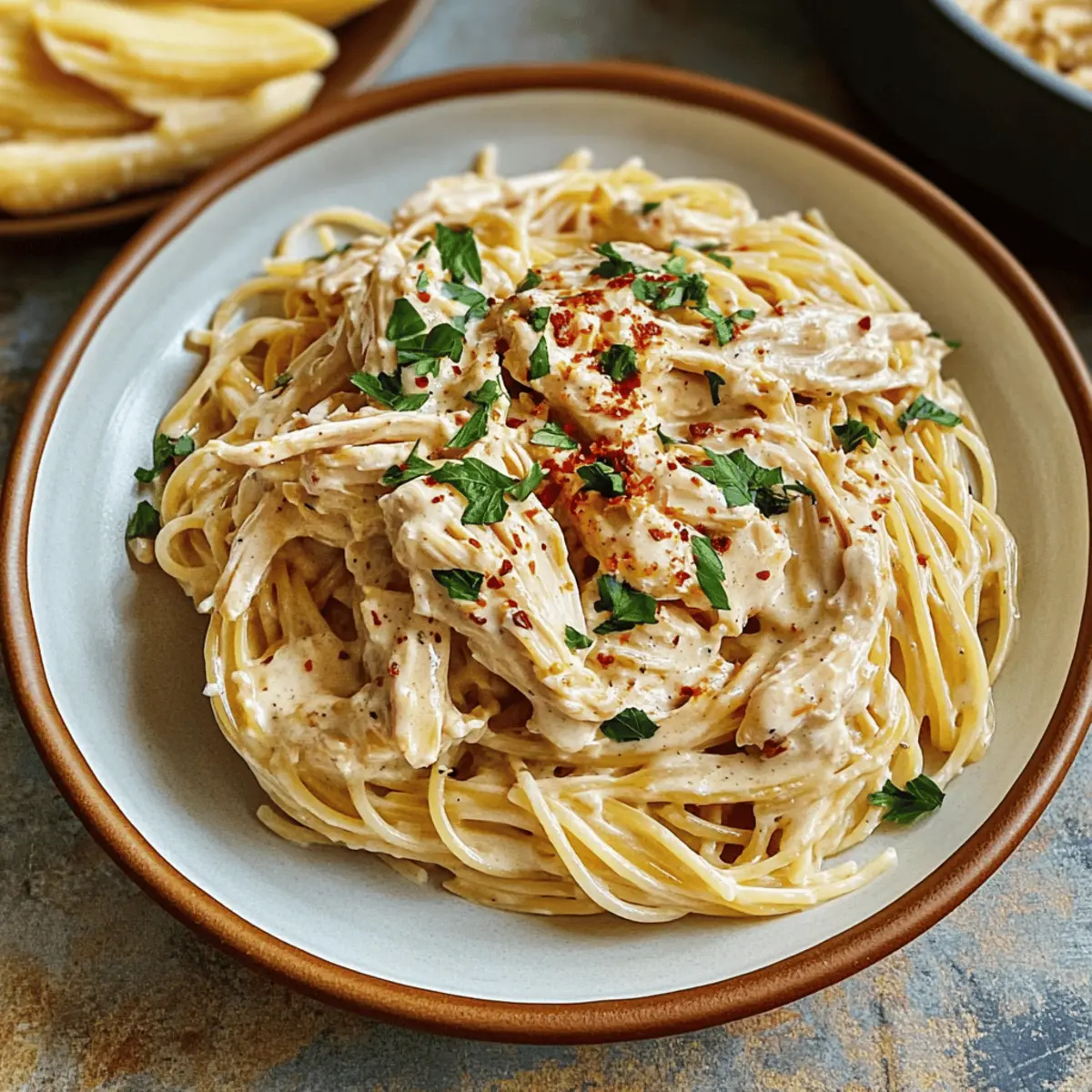 Einfache Slow Cooker Engel-Hühnchen-Pasta