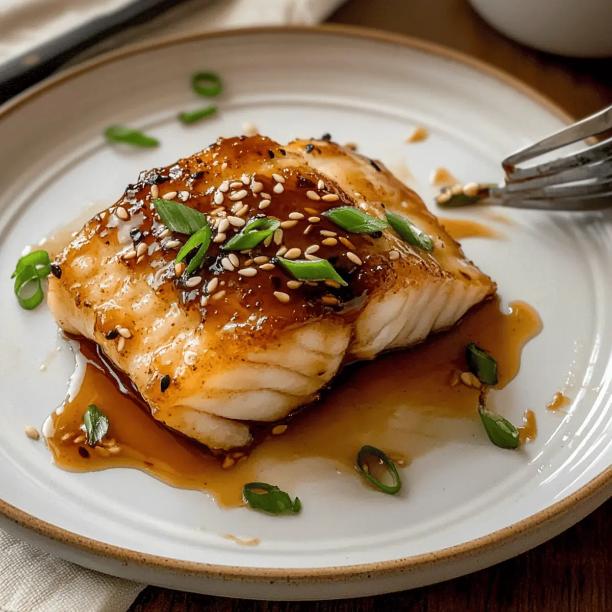 Honig-Soja glasierten Kabeljau schnell und einfach