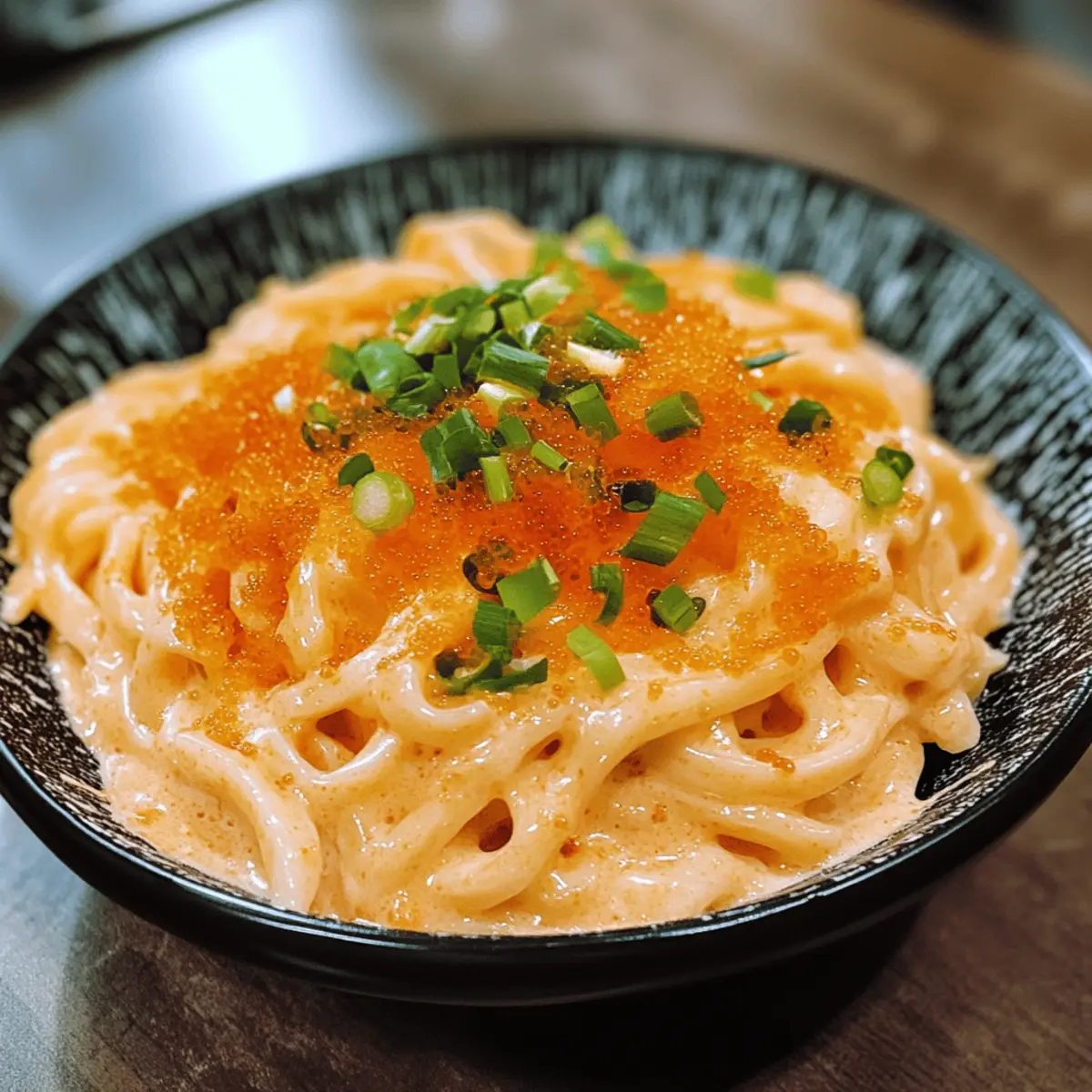 Schnelle cremige Masago Udon in 20 Minuten