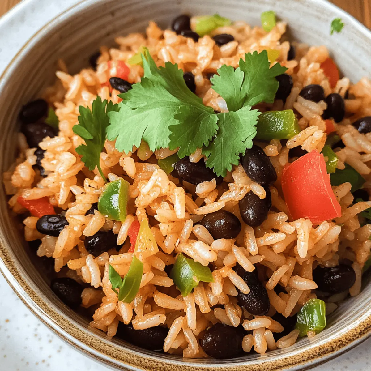 Vegan Mexican Reis mit schwarzen Bohnen gekocht