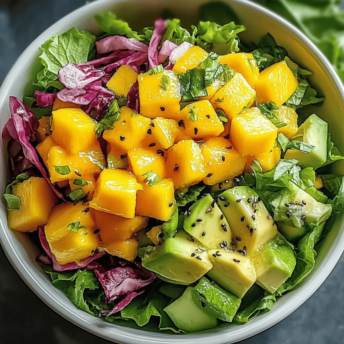 Tropfende Mango-Dressing Salat Rezept