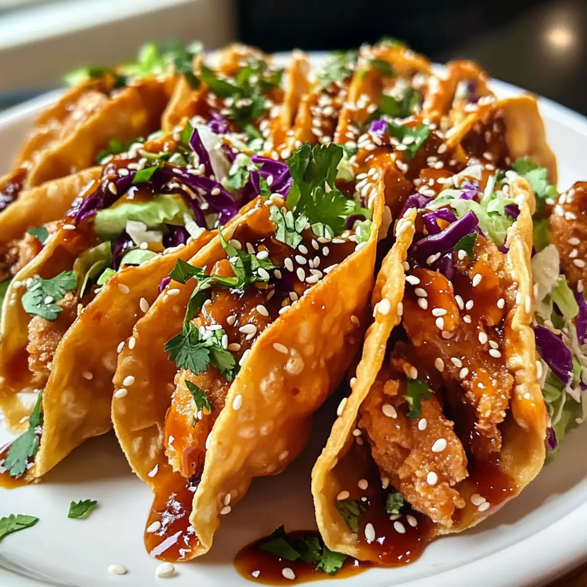 Crispy Chicken Wonton Tacos schnell und einfach