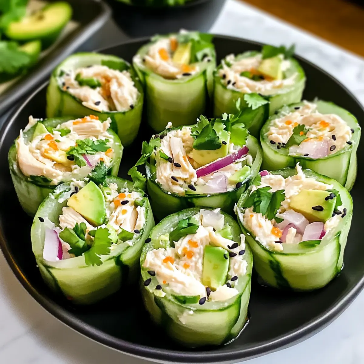 Der Ausgang: Erfrischende Cucumber Roll-Ups mit Hähnchen