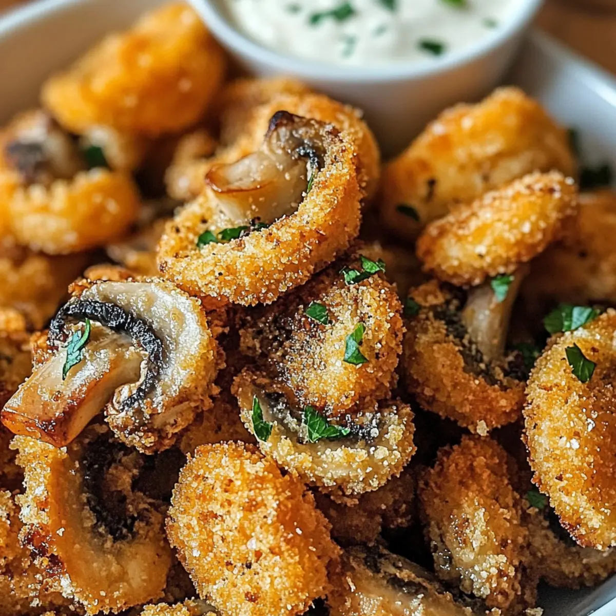 Knusprige Ranch-Panierte Champignons aus der Heißluftfritteuse
