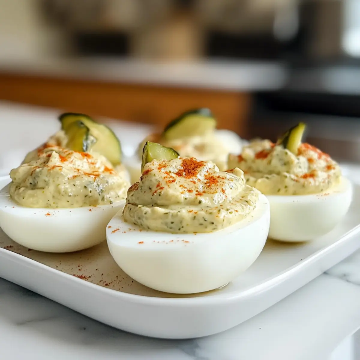Dillgurken gefüllte Eier für deinen nächsten Snack
