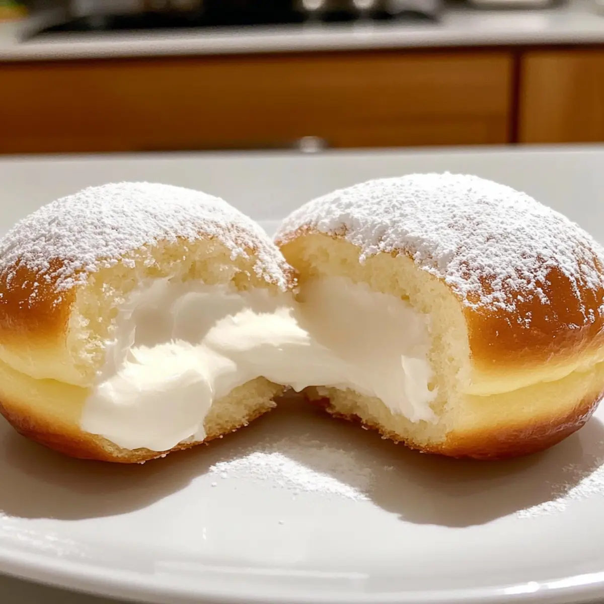 Flauschiger koreanischer Milchcreme-Donut zum Verlieben