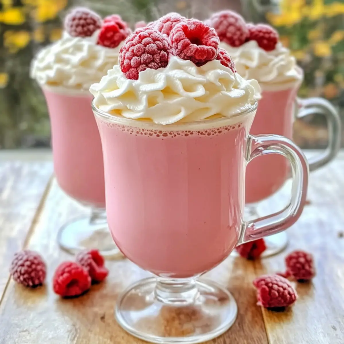 Himbeerweiße heiße Schokolade für gemütliche Abende