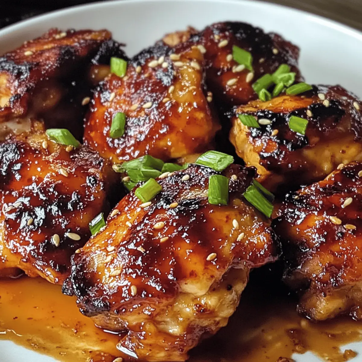 Der Ausgang: Würzige Gochujang Miso Hähnchenschenkel