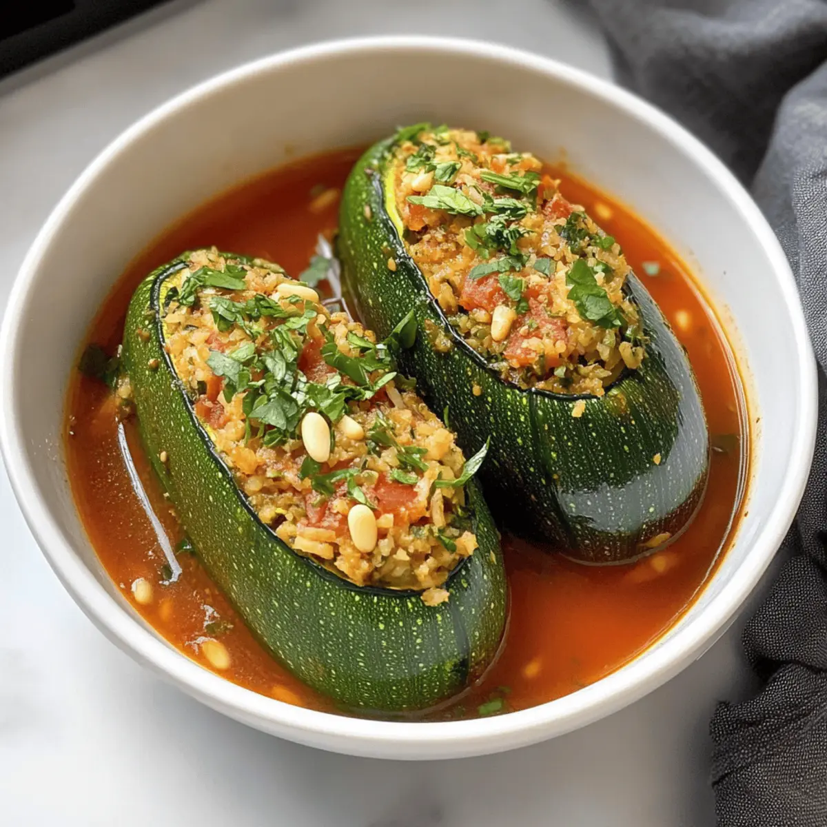 Vegane Kousa Mahshi mit Kräutern und Nüssen