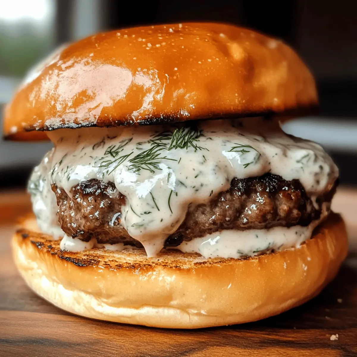 cremige Knoblauchburger mit einfacher Sauce