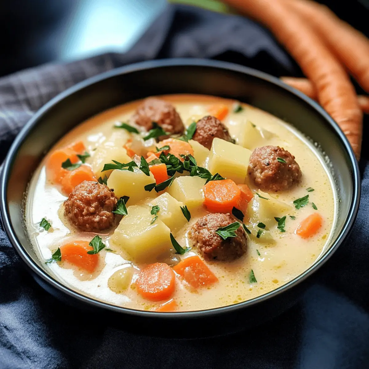 Kohlrabi Suppe mit Hackbällchen einfach genießen
