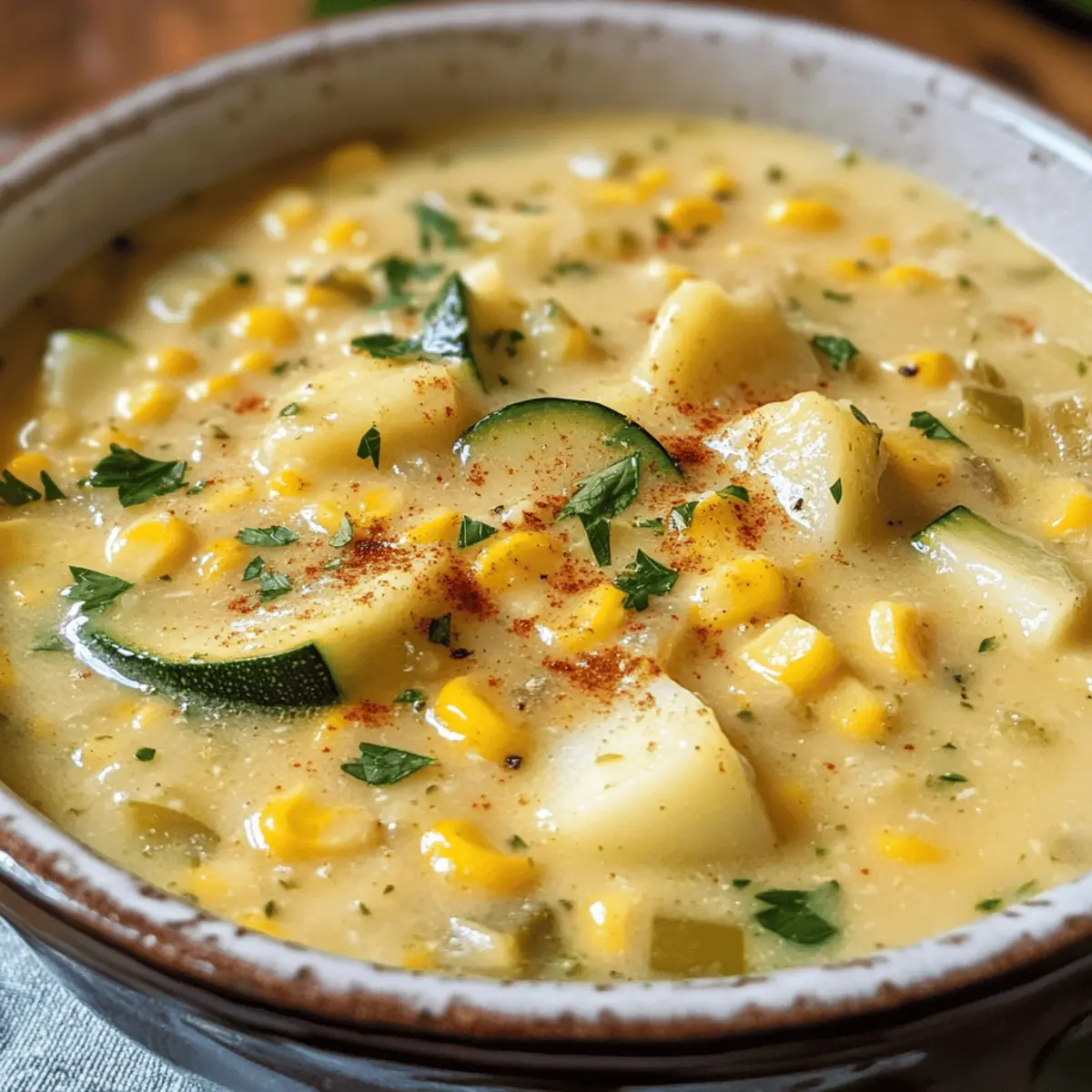Der perfekte Ausgang: Cremige Mais-Zucchini-Suppe