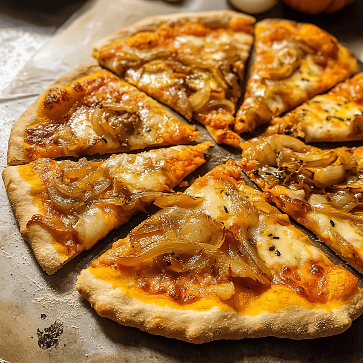 5 Zutaten Kürbis und Gouda Pizza für den Herbst
