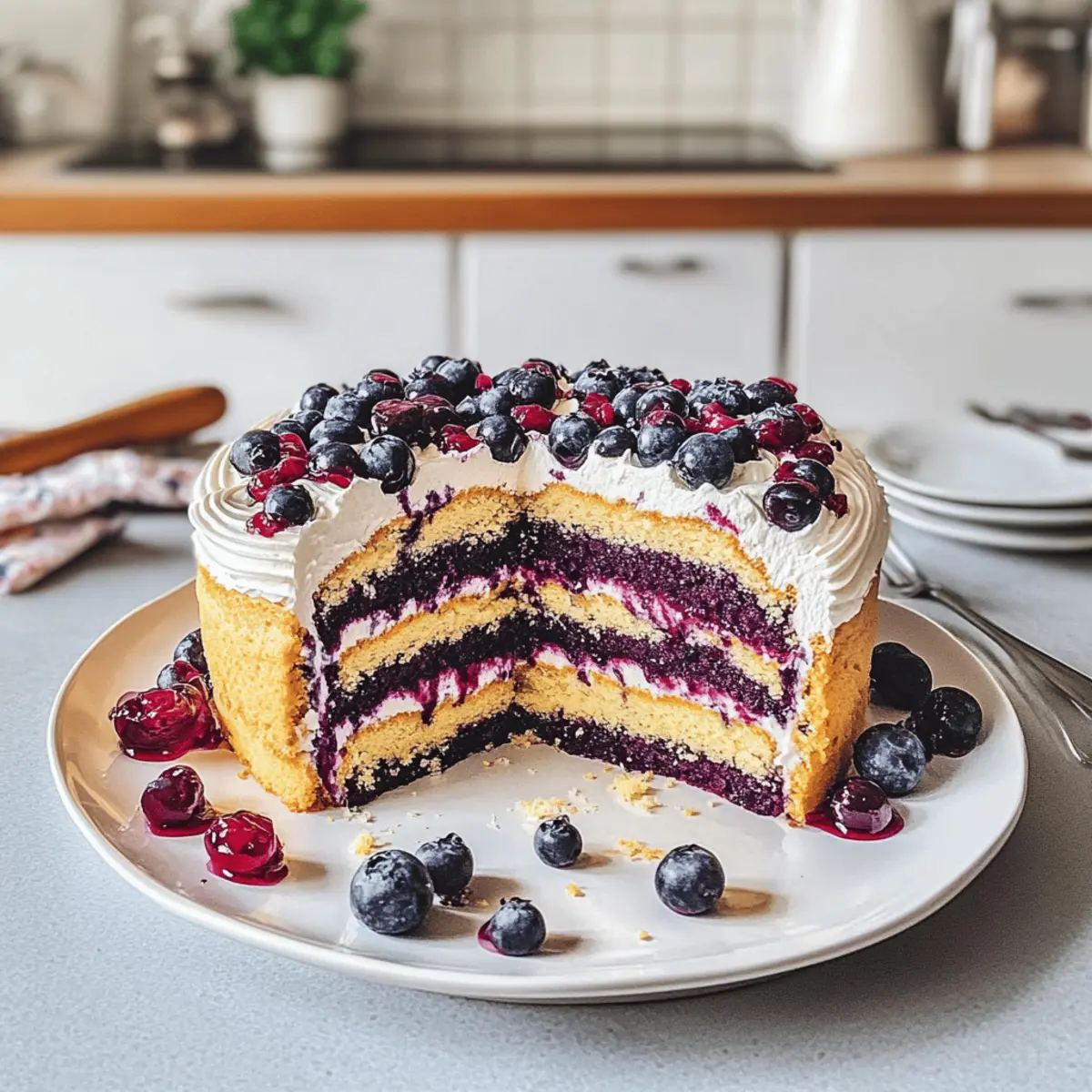 Wickeltorte mit Heidelbeerfüllung und Mascarpone