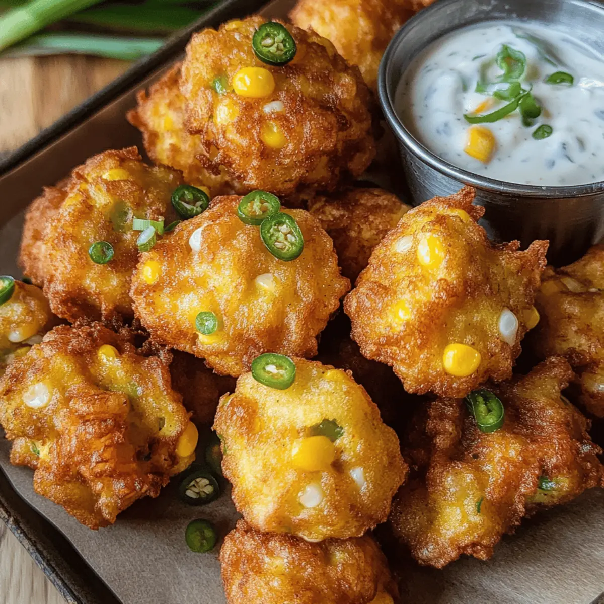 Cheesy Jalapeño Maisfritters für den Sommer