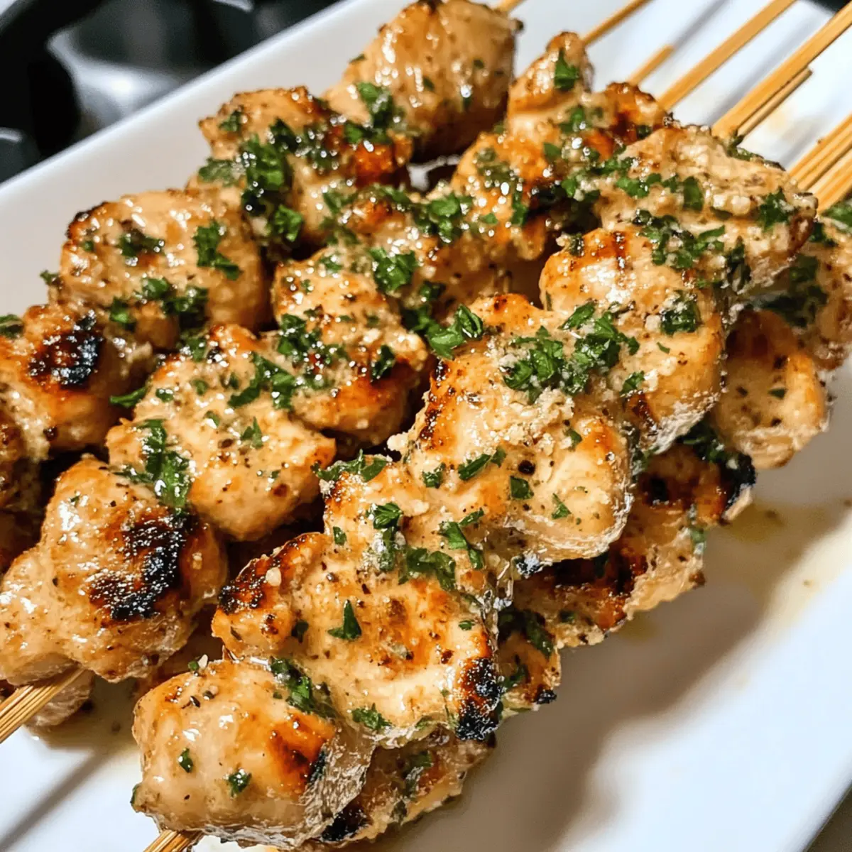 Ranch Knoblauch Parmesan Hähnchenspieße