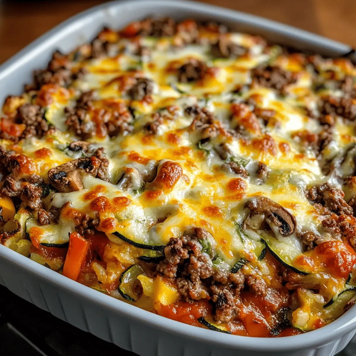 Zucchini Pizza Auflauf für gesunde Genießer