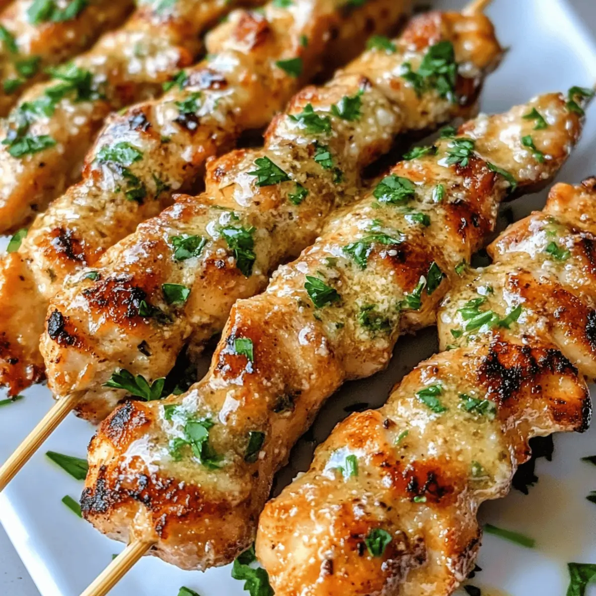 Ranch Knoblauch Parmesan Hähnchenspieße