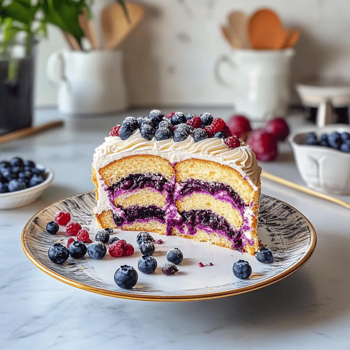 Wickeltorte mit Heidelbeeren und Mascarponecreme