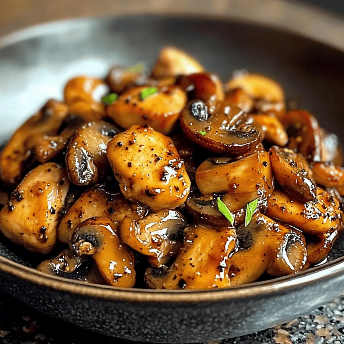 Schwarzes Pfefferhühnchen mit Pilzen für dich