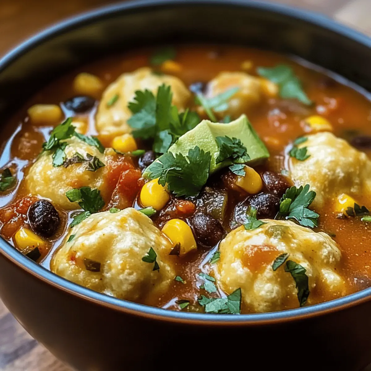 Tamale Suppen mit fluffigen Dumplings