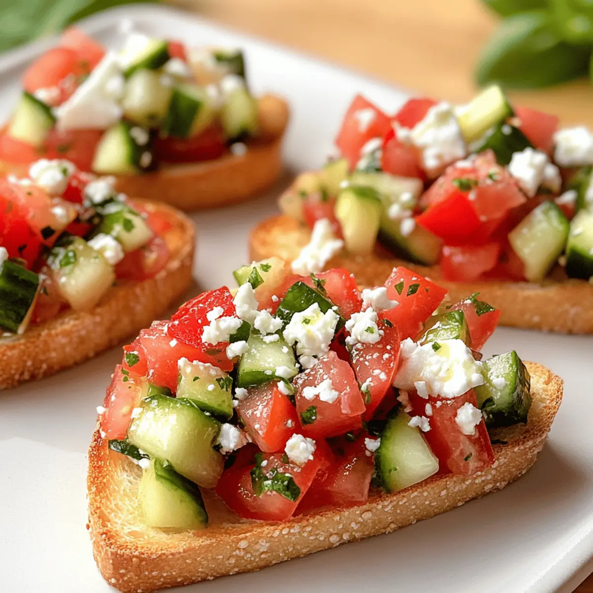 Griechische Bruschetta mit Feta und Gemüse