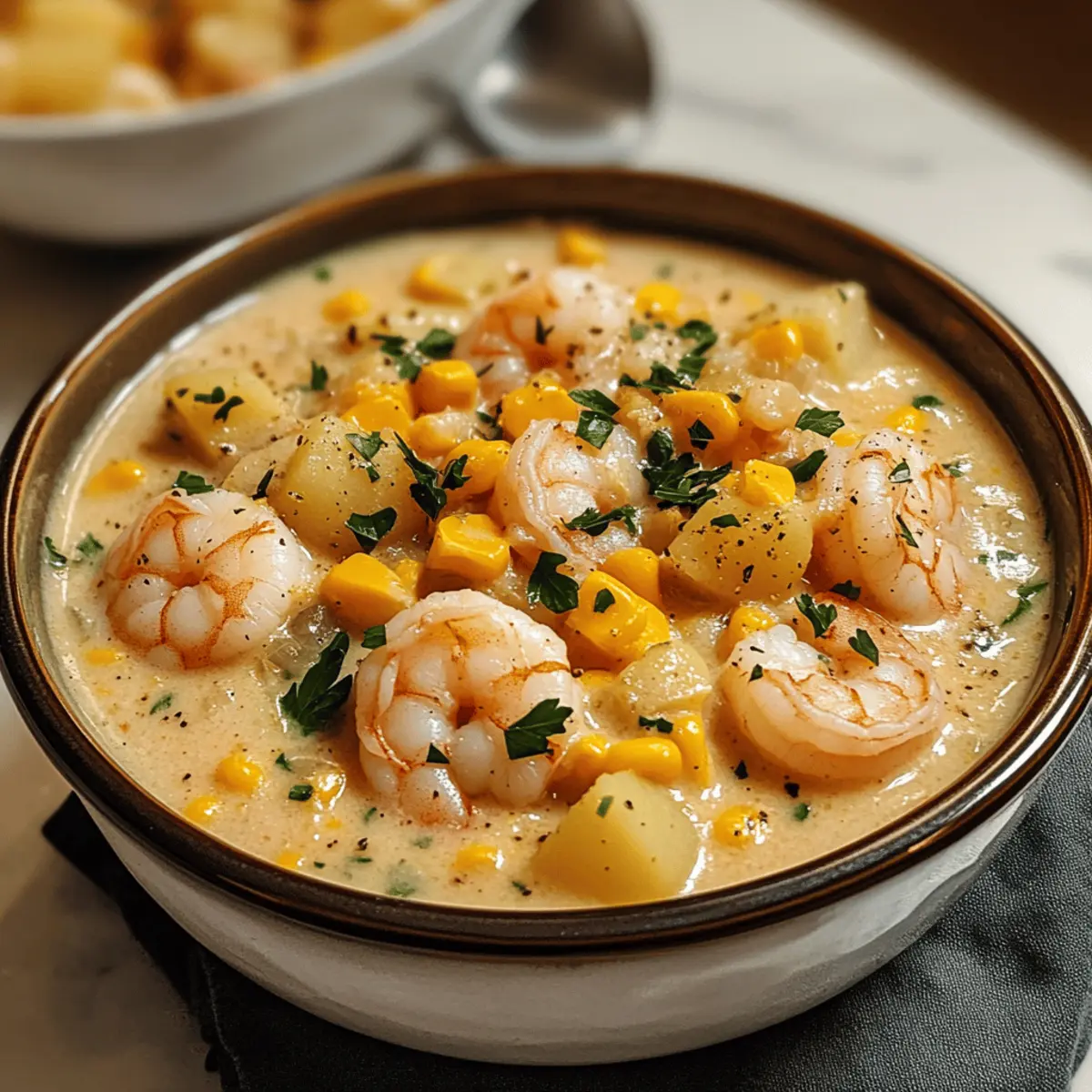 Cremige Garnelen-Mais-Chowder für kalte Tage