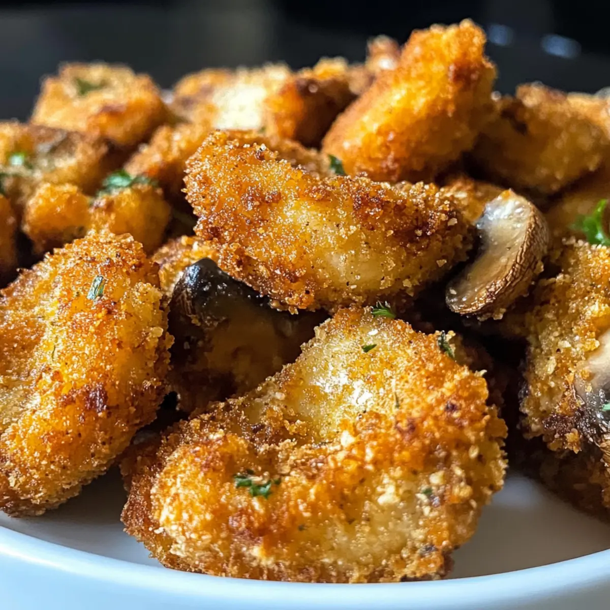 Luftfritteuse panierte Champignons leicht gemacht