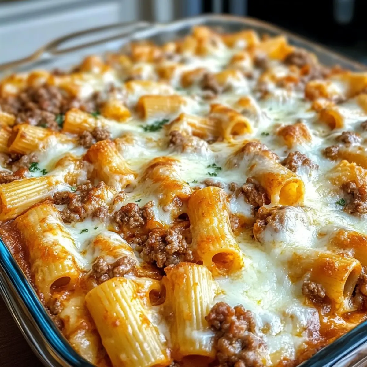 Rindfleisch Rigatoni Käse Auflauf für Gemütliche Abende