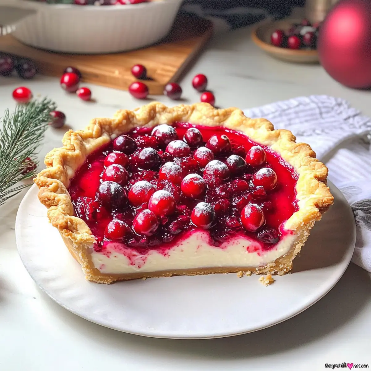 Cremiger Preiselbeerpuddingkuchen für Feiertage