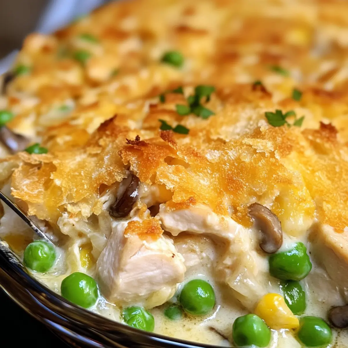 Cremige Hähnchen- und Pilzauflauf für Schnelle Abende