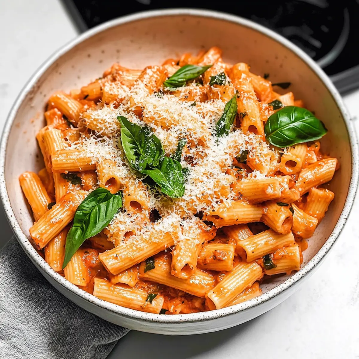 Cremige geröstete Paprika Pasta für jeden Abend