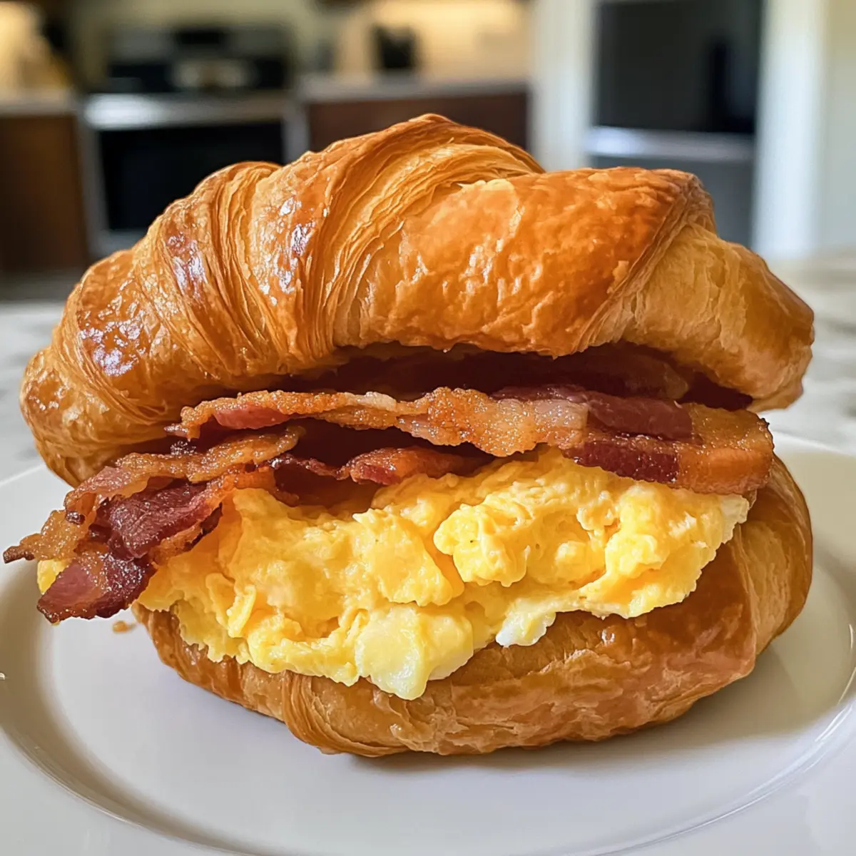 Leckeres Croissant Frühstücks Sandwich für jeden Morgen