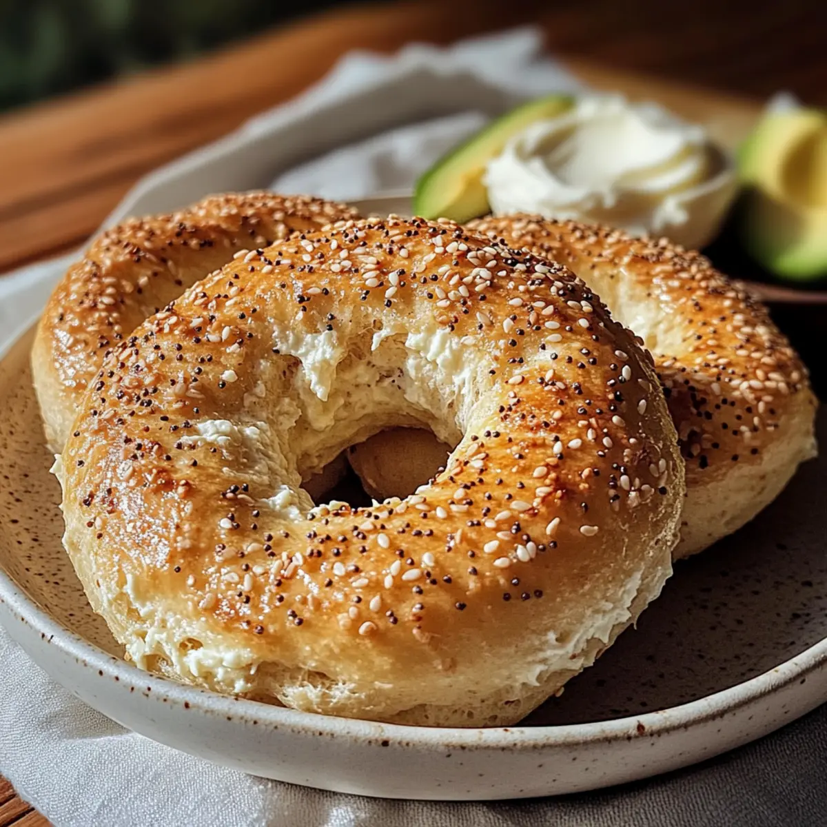 Fluffiger Hüttenkäse Mandelmehl Bagel Genuss