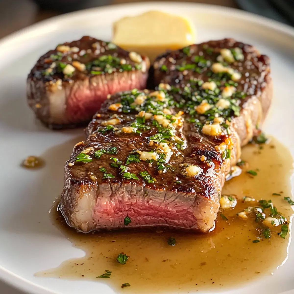 Knoblauchbutter-Sirloinsteak für unkomplizierte Date-Nights