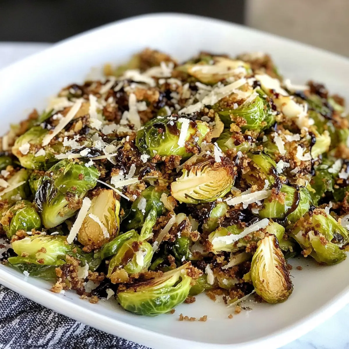 Keto zerkleinerte Rosenkohl mit Balsamicoglasur