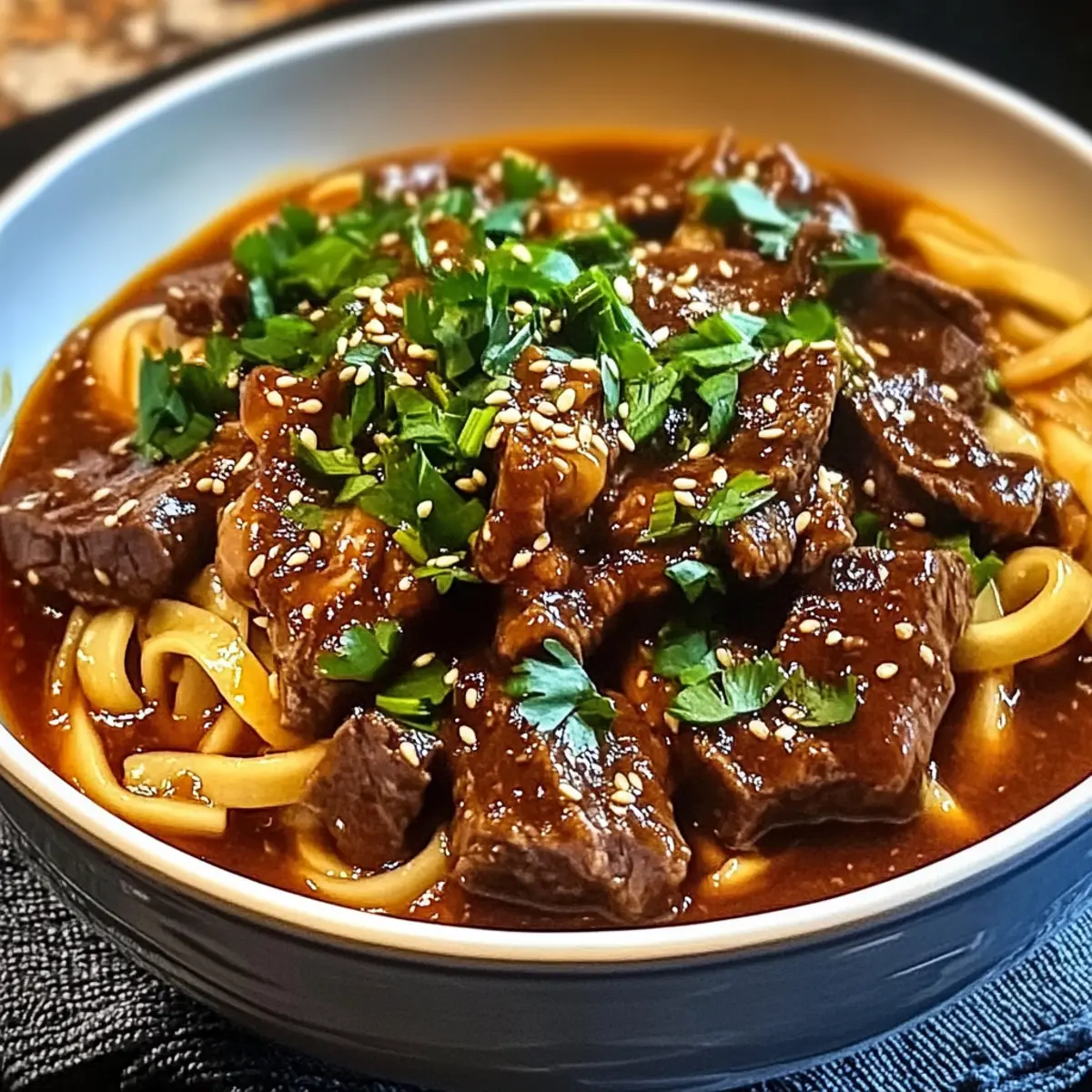 Koreanische Rindernudeln im Slow Cooker kochen