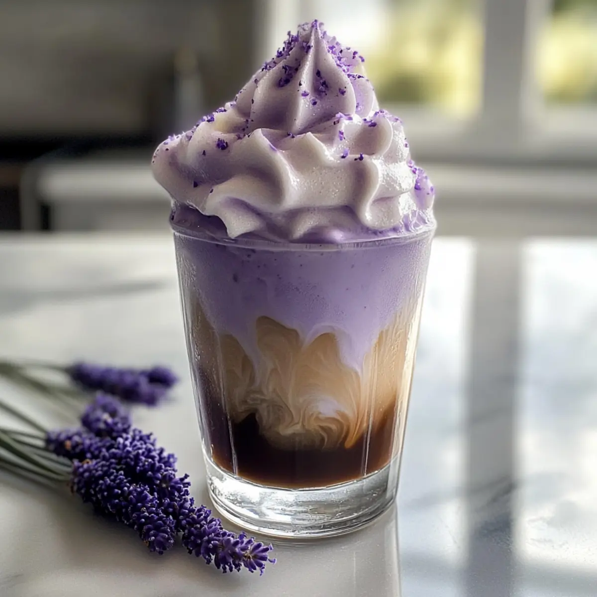 Lavendelcreme-Kalte-Schaum für erfrischende Drinks