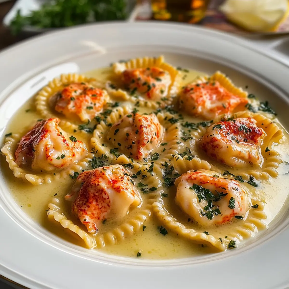 Hummer Ravioli in Knoblauchbuttersoße genießen