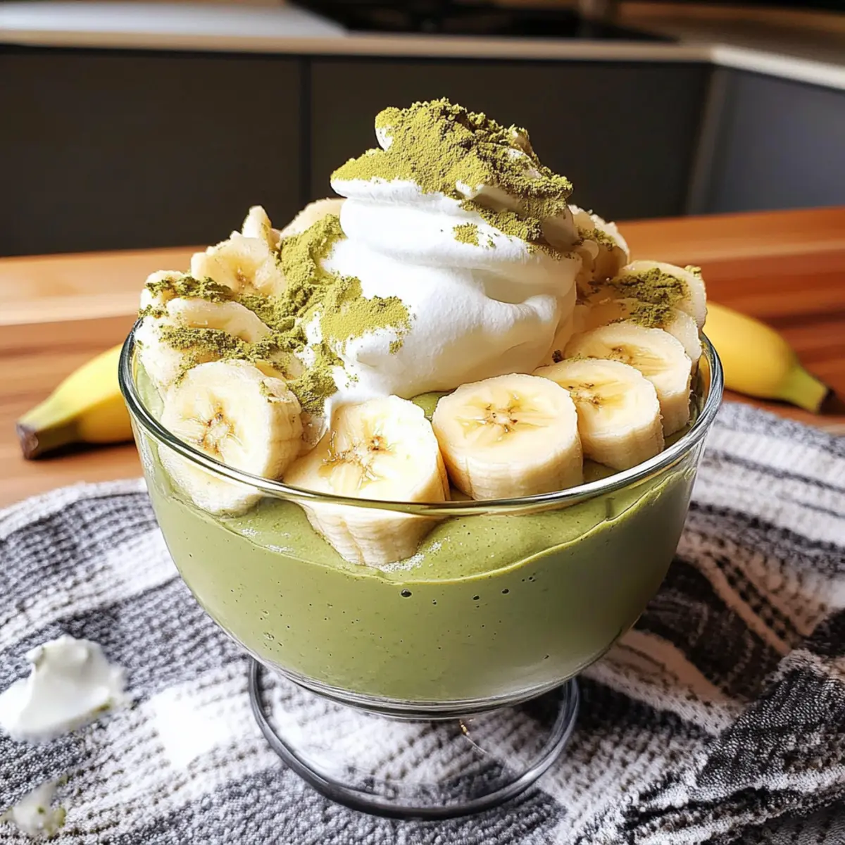 Einfacher Matcha Bananenpudding zum Verführen