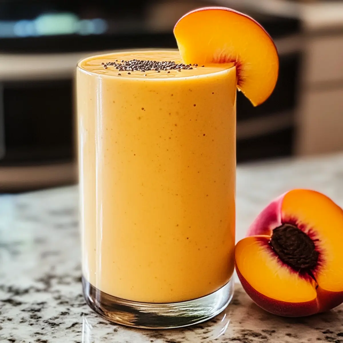 Pfirsich-Smoothie mit gefrorenen Pfirsichen leicht gemacht