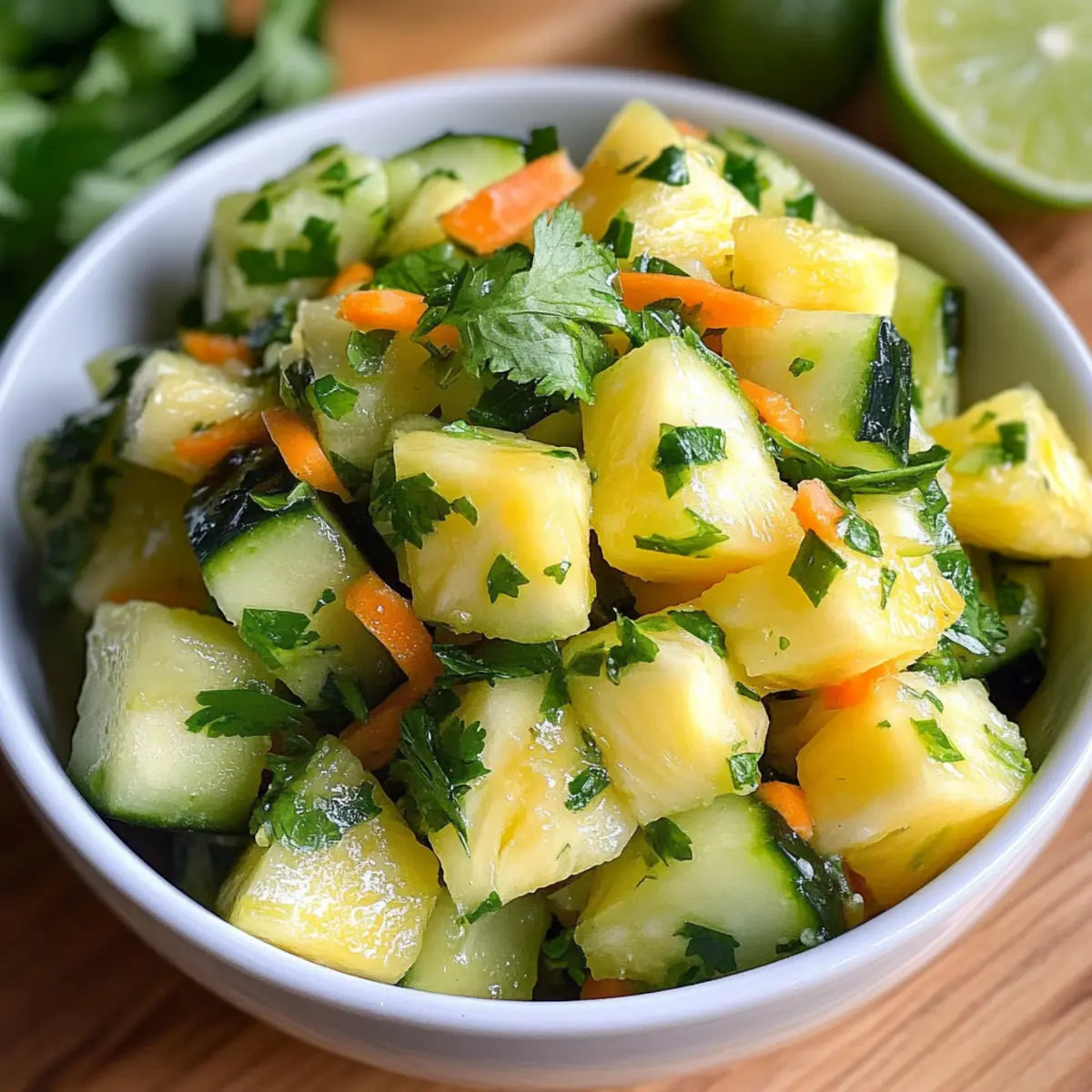 Ananas Gurkensalat für heiße Sommertage