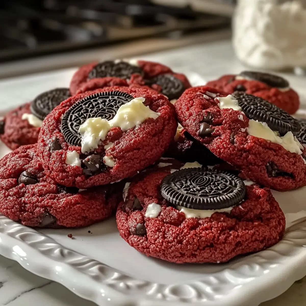 Rot Velvet Oreo Kekse zum Verlieben