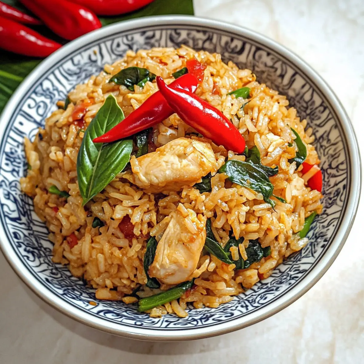 Scharfer Thai-Basilikum-Hühnchen-Bratreis leicht gemacht