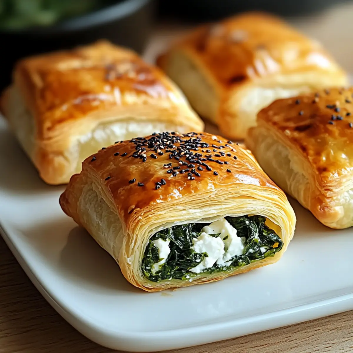 Spinat und Feta Blätterteigbissen für Feste