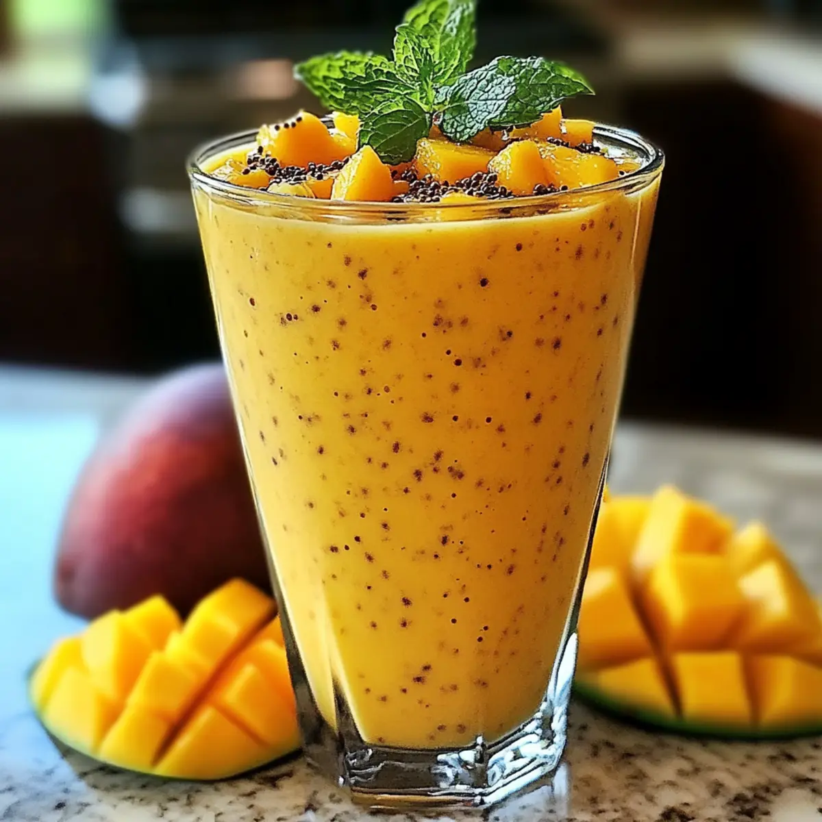 Tropisches Paradies Pfirsich Mango Joghurt Smoothie
