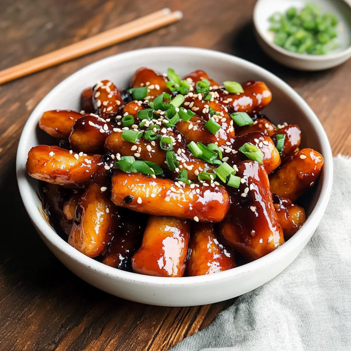 Vegan Jjajang Tteokbokki: Leckere Koren ohne Schärfe