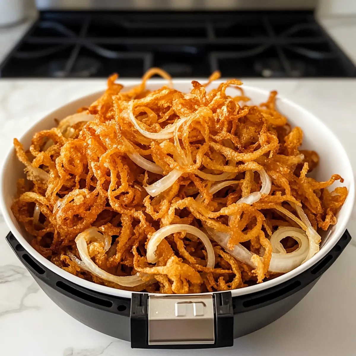 Luftfritteuse knusprige Zwiebeln für den perfekten Snack