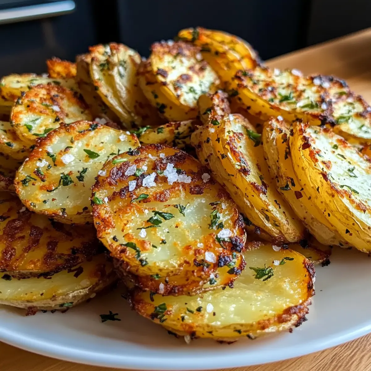 Luftfritteuse geschnittene Kartoffeln perfekt knusprig