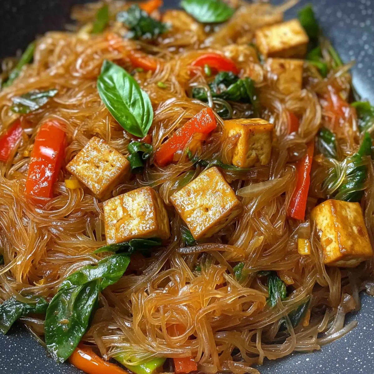 Basilikum und Tofu Vermicelli - Ein Genuss für Veganer